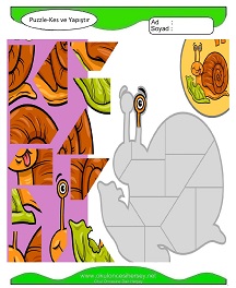 Puzzle Kes Yapıştır Çalışma Sayfaları